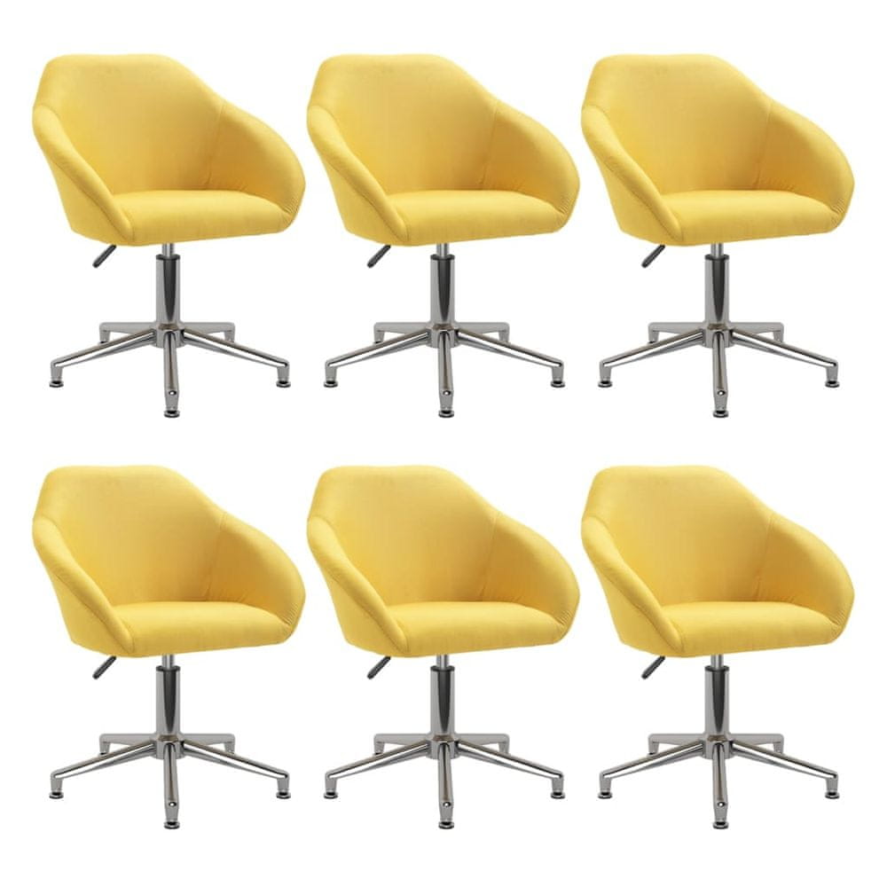 Petromila vidaXL Otočné jedálenské stoličky 6 ks žlté látkové